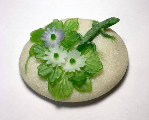 Ellen Abbott - USA - Anole with 10 petal anemone